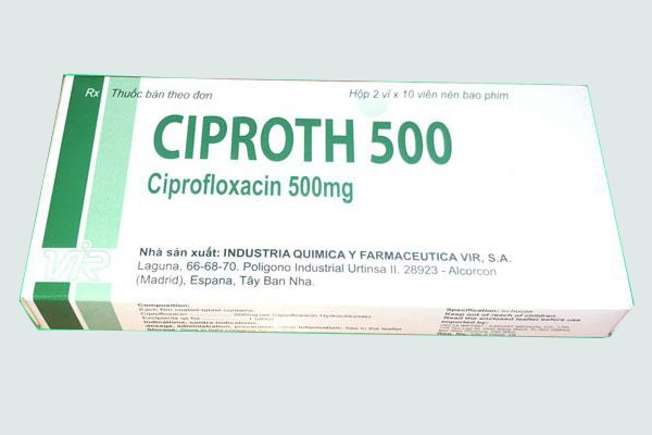 Thuốc ciproth 500 có thành phần chính là Ciprofloxacin 500mg