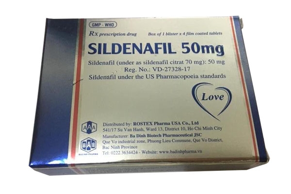 Hộp thuốc Sildenafil