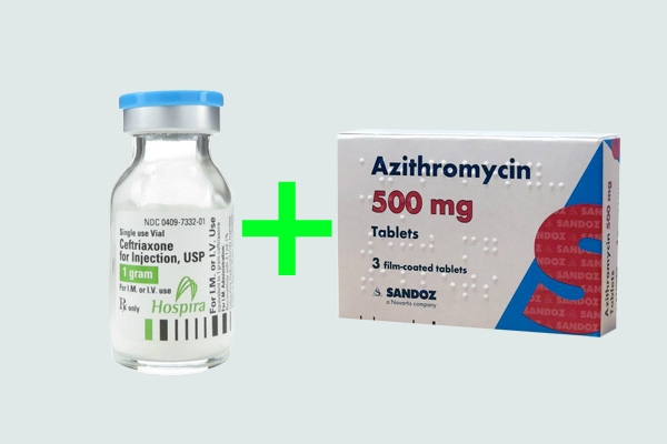 Ceftriaxone kết hợp azithromycin