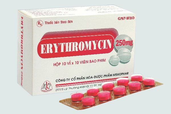 Hộp thuốc Erythromycin 250mg