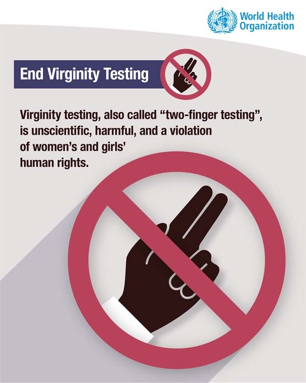 Tuyên truyền của WHO vận động chấm dứt “virginity test”.