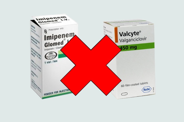 Không sử dụng Imipenem với valganciclovir