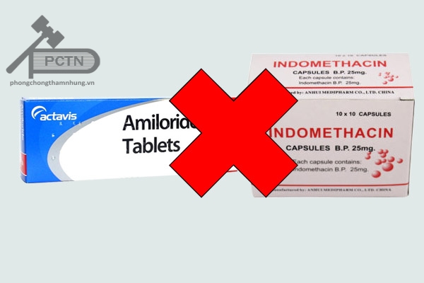 Tương tác thuốc amiloride và indomethacin
