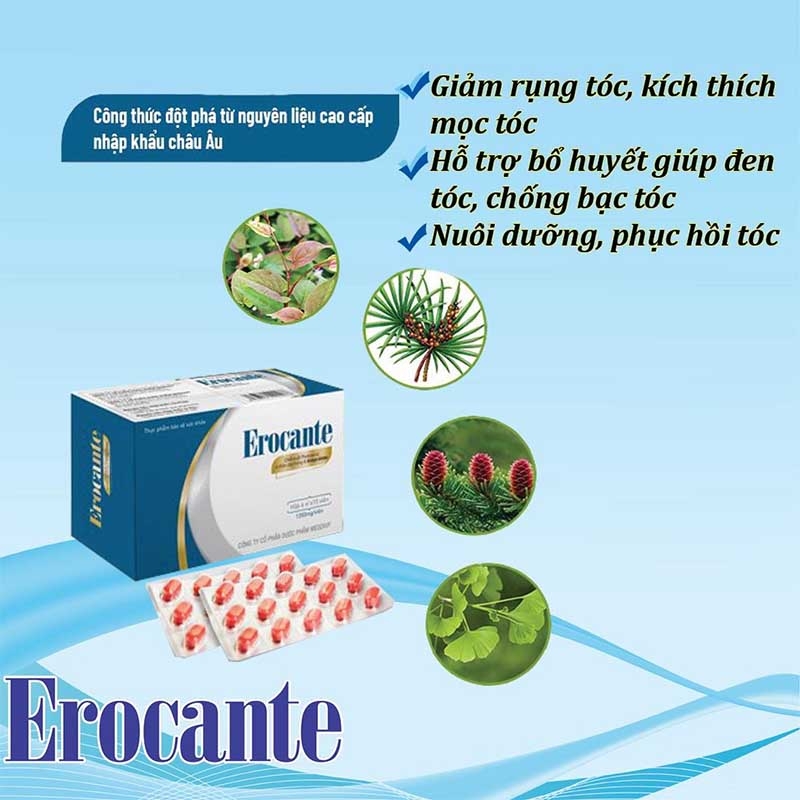 Erocante có các thành phần chiết xuất 100% từ dược liệu tự nhiên