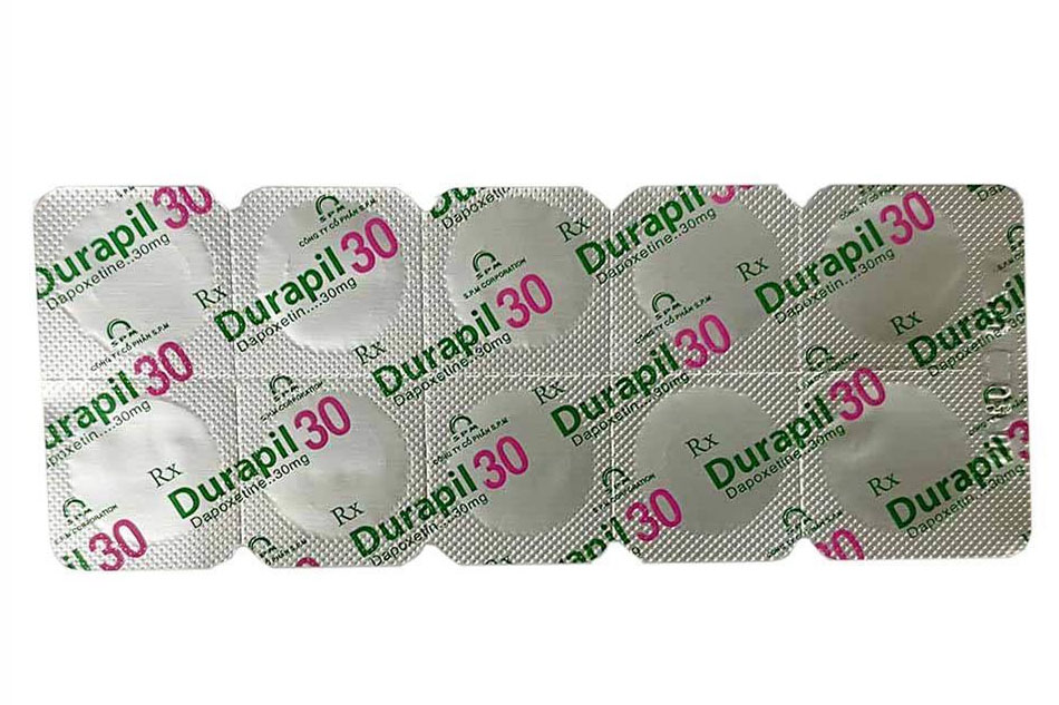 Mặt sau vỉ thuốc Durapil 30