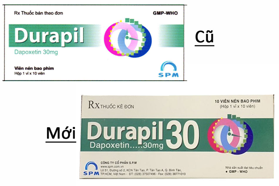 Thay đổi mẫu hộp thuốc Durapil 30