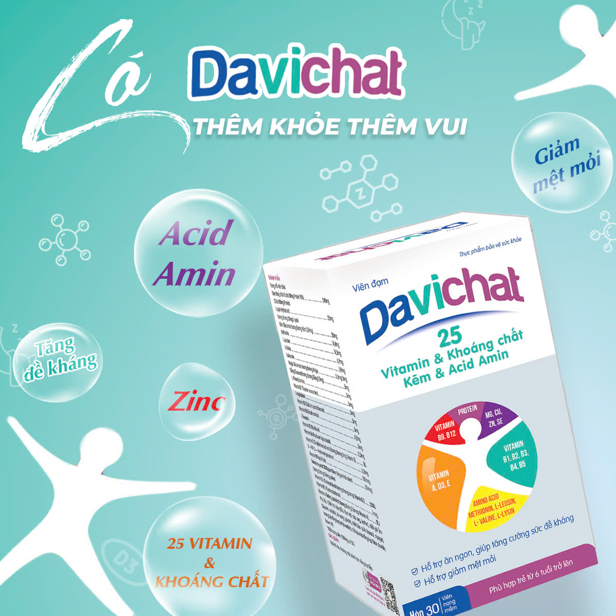 Viên đạm Davichat - sản phẩm cần thiết cho người suy nhược, đề kháng kém