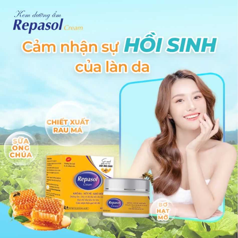 Kem dưỡng ẩm môi và da nhạy cảm Repasol