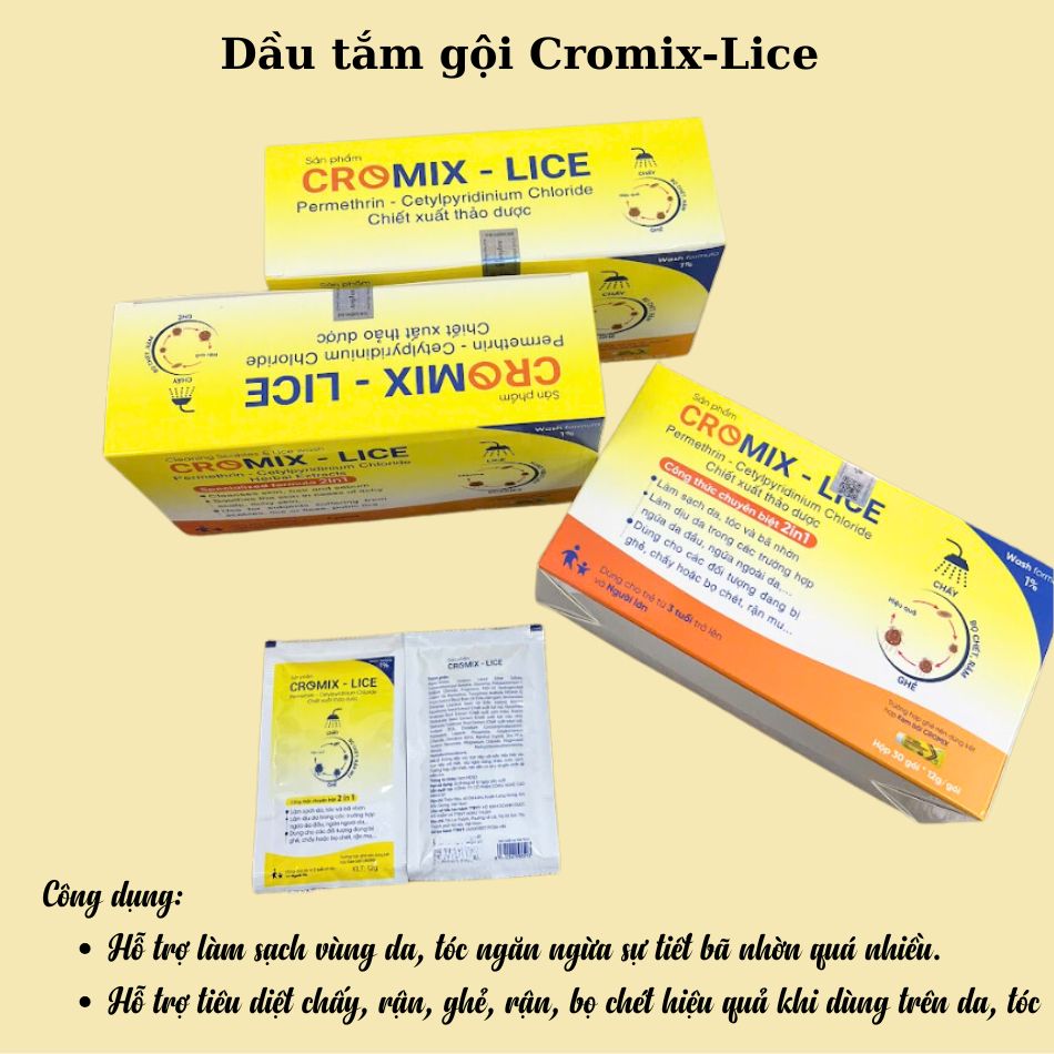 Công dụng Dầu tắm gội Cromix-Lice