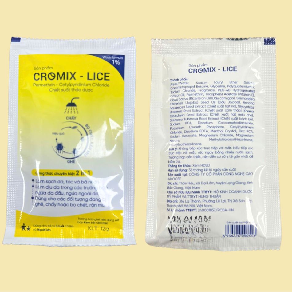 Lưu ý khi dùng Dầu tắm gội Cromix-Lice