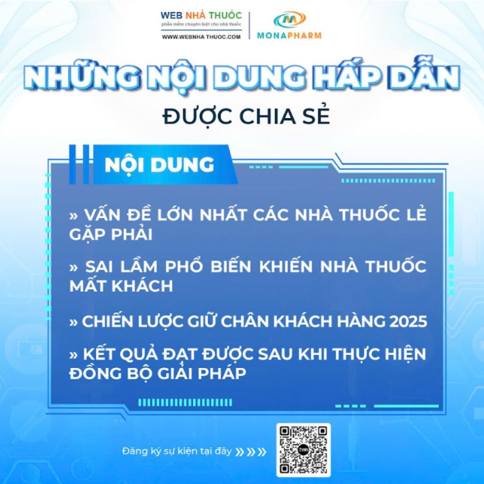 Lý do nên tham gia hội thảo "Thông tin buổi hội thảo" Giải pháp mới giữ chân khách hàng cho nhà thuốc năm 2025""