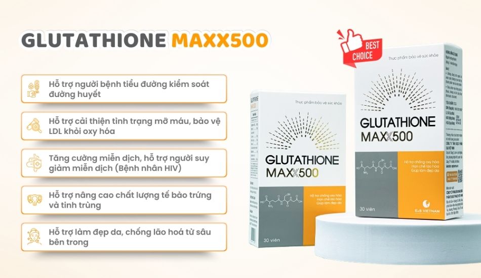 Công dụng Glutathione trong Glutathione MAXX500