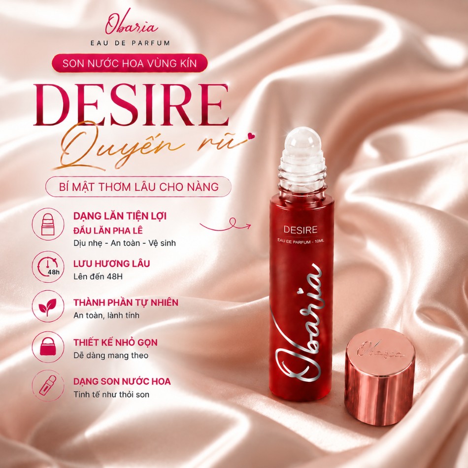 Son nước hoa vùng kín Obaria Desire - Dịu nhẹ lành tính