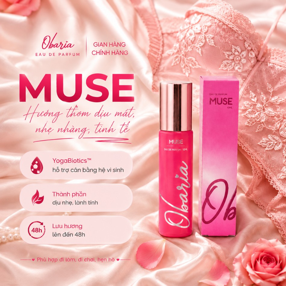 Son nước hoa vùng kín Obaria Muse - Dịu nhẹ lành tính