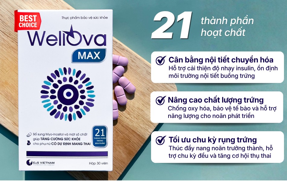 Công thức 21 hoạt chất “vàng” hỗ trợ cải thiện chất lượng trứng và tăng khả năng thụ thai tự nhiên