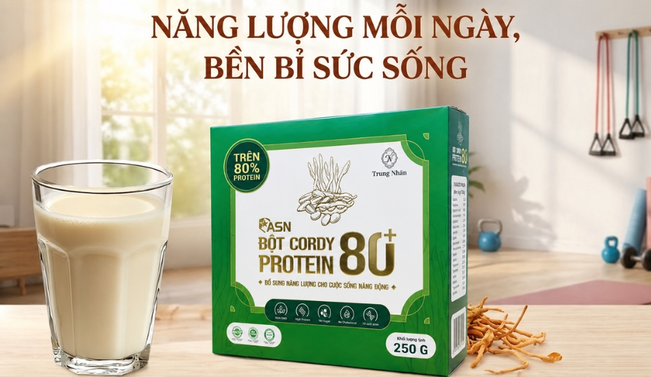 Bột Cordy Protein 80+ bổ sung năng lượng cho hoạt động hàng ngày