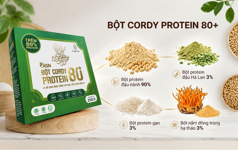 Thành phần của Bột Cordy Protein 80+