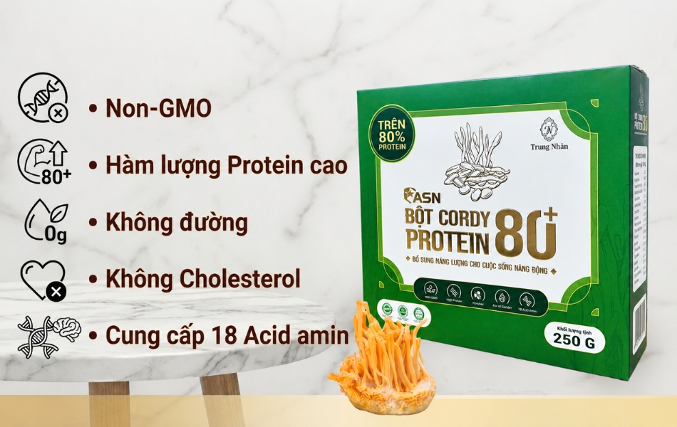Ưu điểm của Bột Cordy Protein 80+