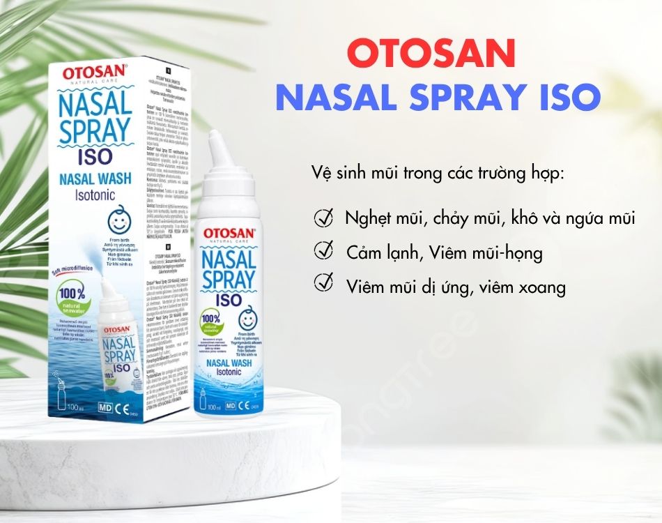 Xịt rửa mũi Otosan Nasal Spray ISO dành cho trẻ sơ sinh, trẻ em và người lớn