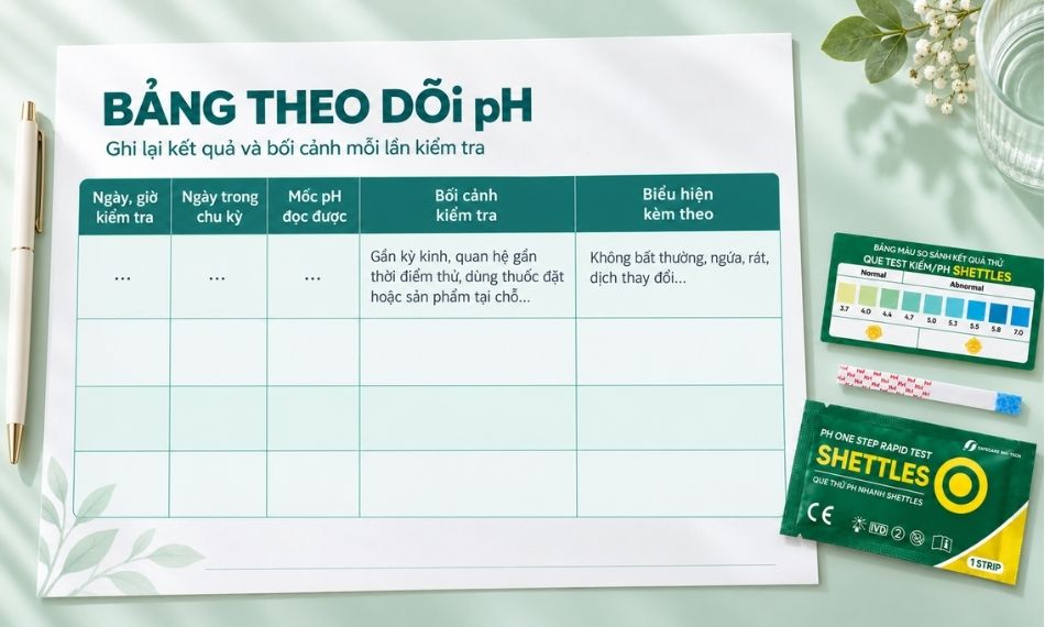Gợi ý lập bảng theo dõi sự thay đổi pH qua từng ngày